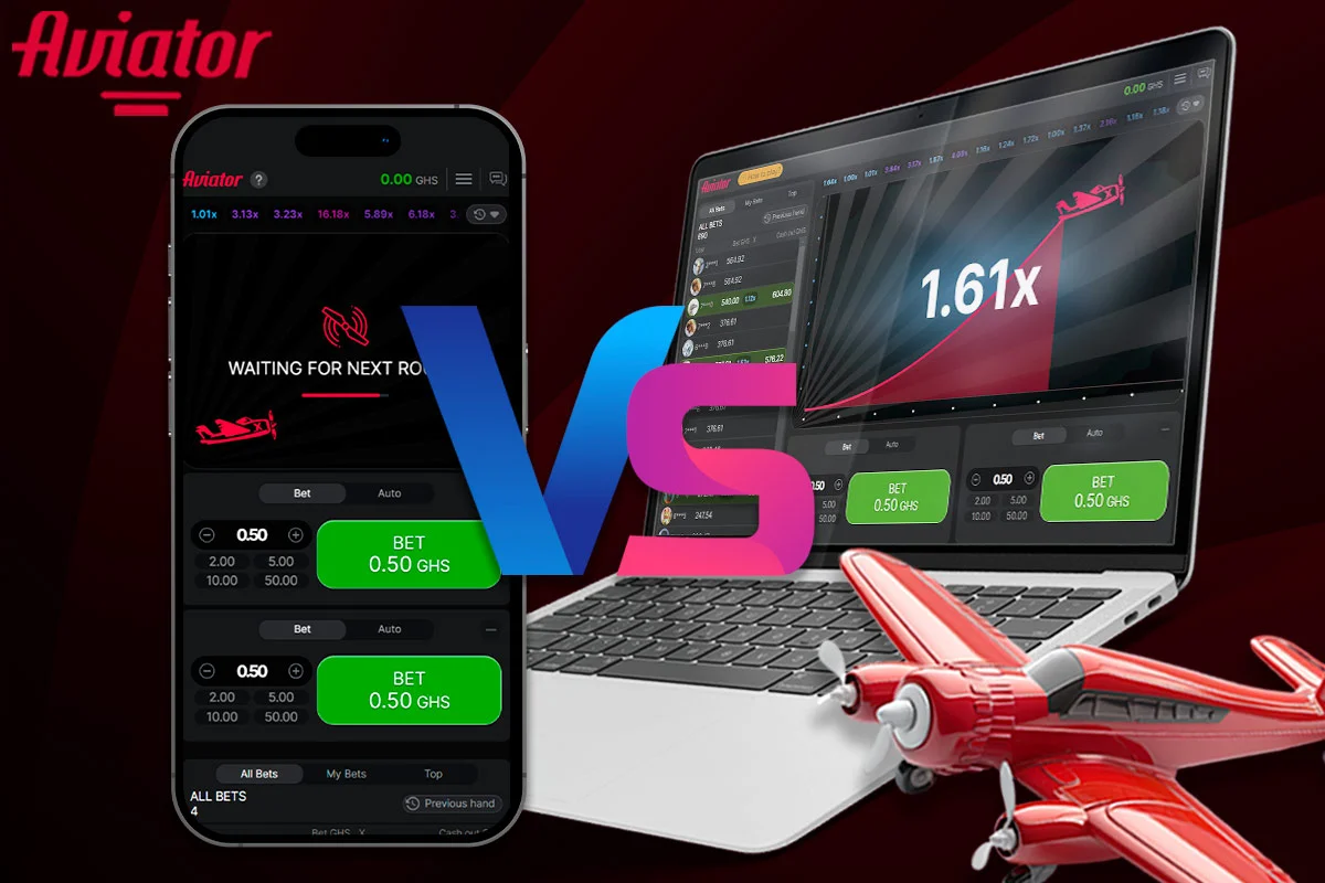 Comparison between the Aviator mobile app and the website